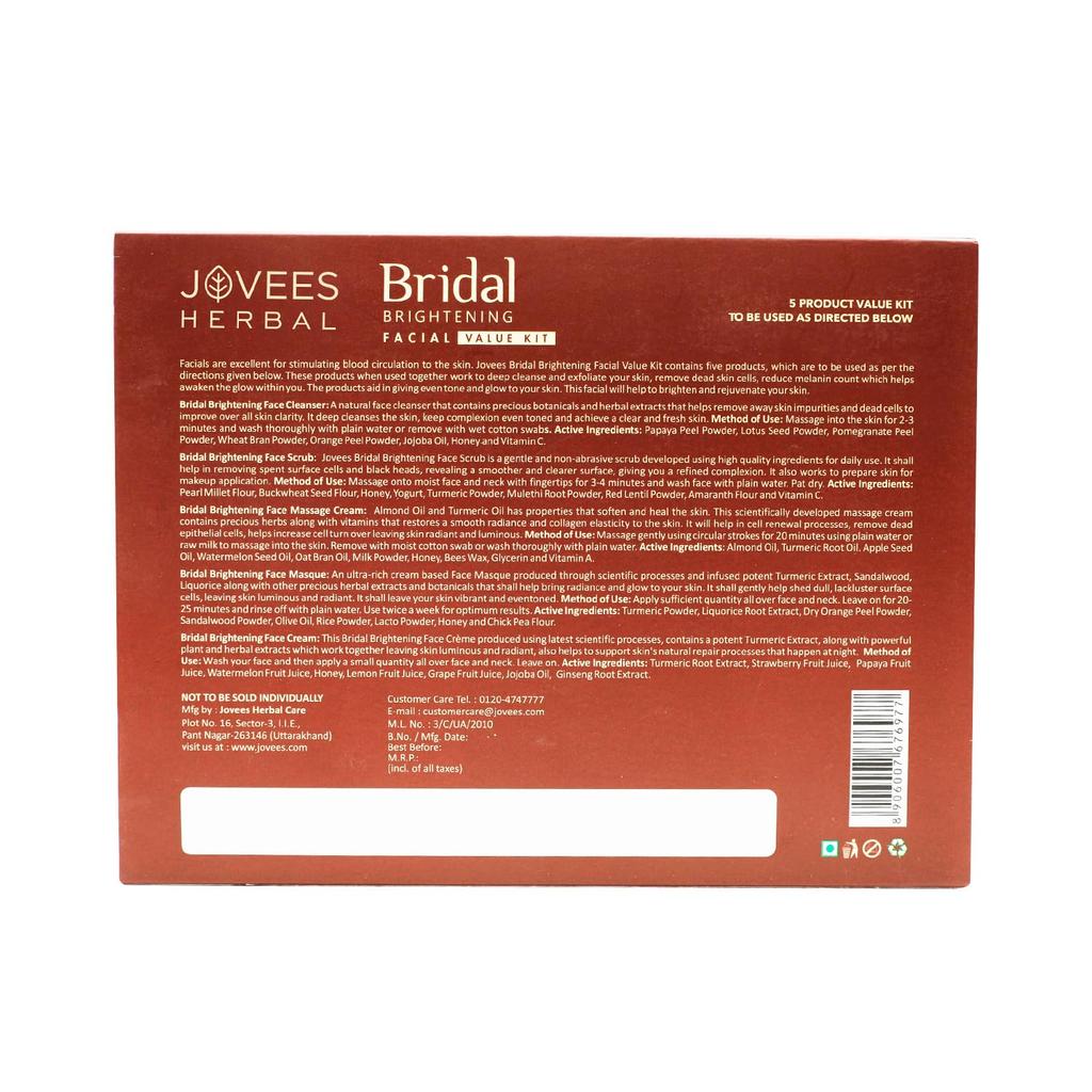 Jovees Herbal Bridal Brightening Facial Kit 265g For Radiant Skin Glowing Complexion Uneven Tone Dark Spots Correction