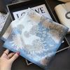 Luxury Floral Print 70Cm Square Silk Scarf Women Designer Scarves Bandana Foulard Shawl Hijab Echarpe Hairband Tie Ribbon