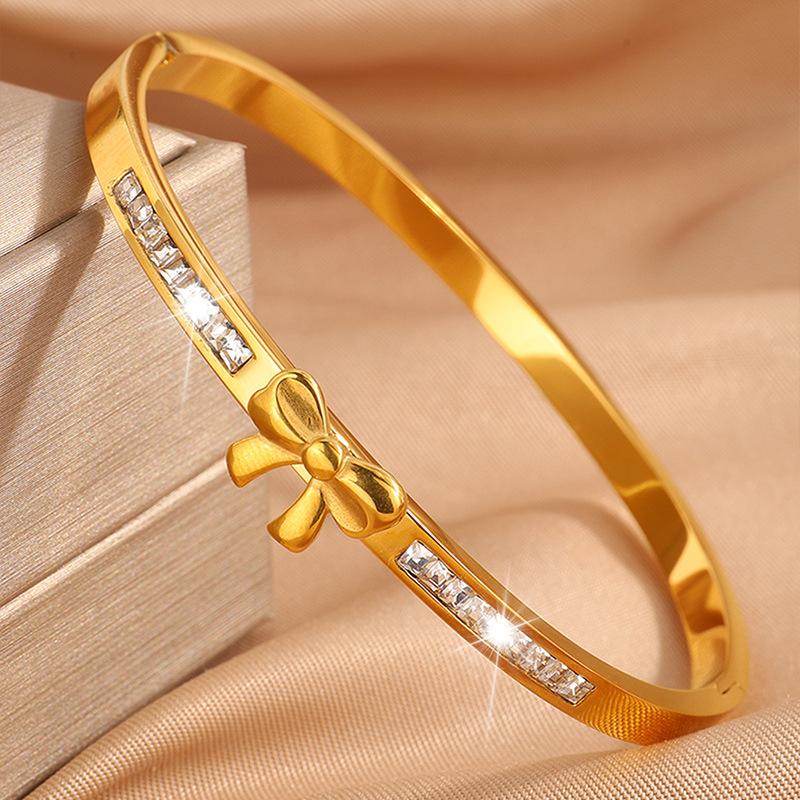 Bow Tie Women's Light Luxury and High-end European and American Fashion Open Jewelry Bracelet