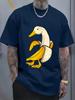 Unisex Cotton Crew Neck Tee Funny Banana Duck Print Short Sleeve Summer Breathable Casual Comfort Male Daily Outdoor Street Wear