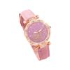 Diamond Dial Watch Ladies Light Luxury Niche Quartz Watch Bracelet Set PU Leather Strap Watch