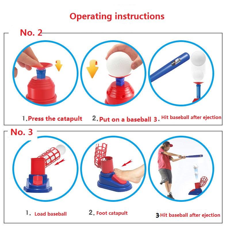 Children's Indoor Sports Outdoor Sports Fitness Baseball Launcher Toy Set