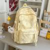 Schoolbag Bow Printed Student School Bag Women's Large Capacity Lightweight Backpack Junior High School Girls Campus Style Leisure Backpack