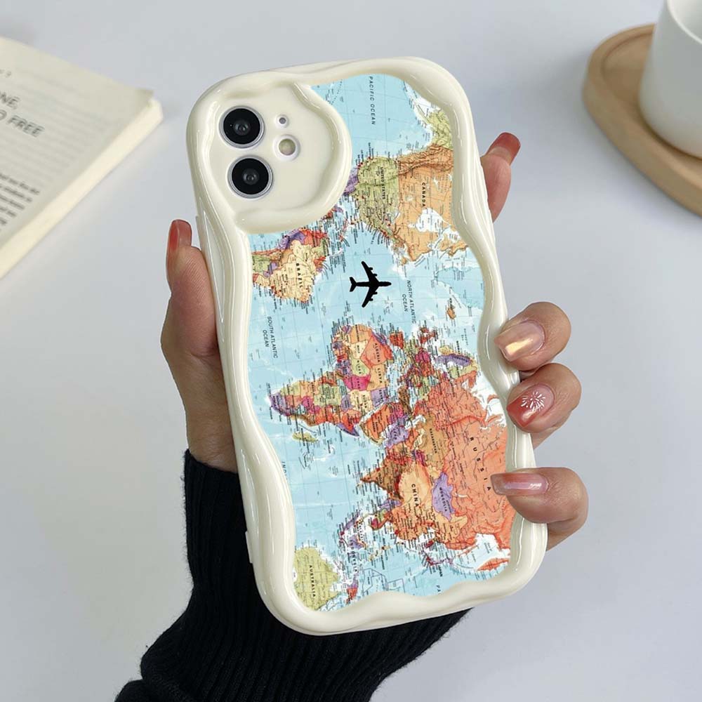 

Samsung Galaxy A24 A14 для iPhone 15 Xiaomi Poco X5 Redmi 13C Huawei Honor 90 Infinix Чехлы для телефонов A29 Карта мира арт-эксклюзив Мягкий чехол с кремовым узором Samsung A31 белый