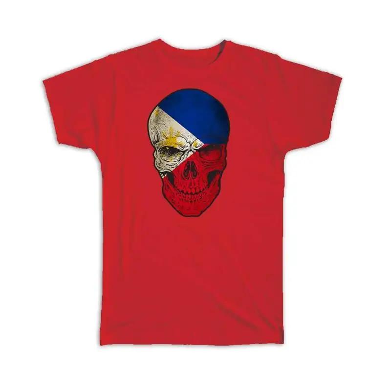 Phillipines Flag Skull Filipino National Colors T Shirt