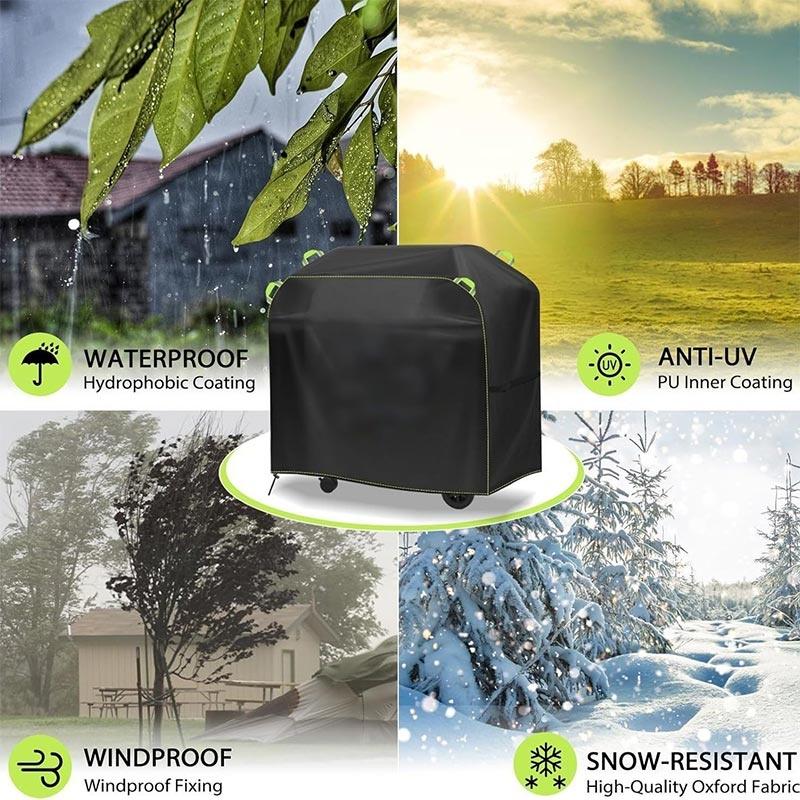 420D Rainproof Outdoor BBQ Cover,Gas Dustproof Oxford Tent Barbecue Cover Waterproof Strips Grill Rack Protective Oven Hood