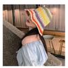 Chic Summer Straw Hat Beach Holiday Hat Hand Crocheted Rainbow Hat