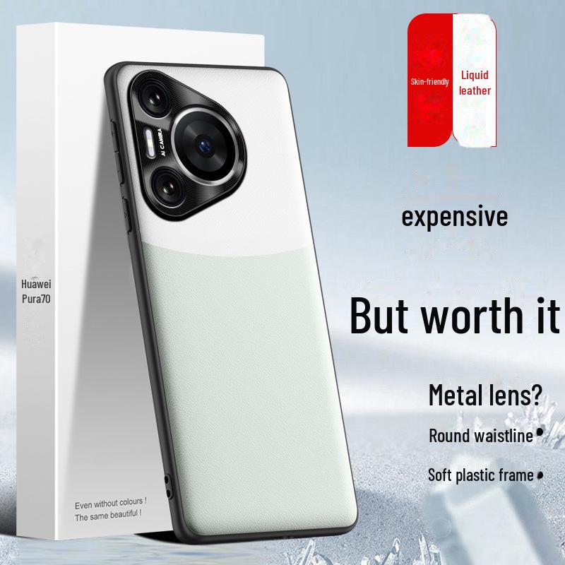 Liquid Leather Case for Huawei Pura70: Drop-Resistant and Protective Cover
