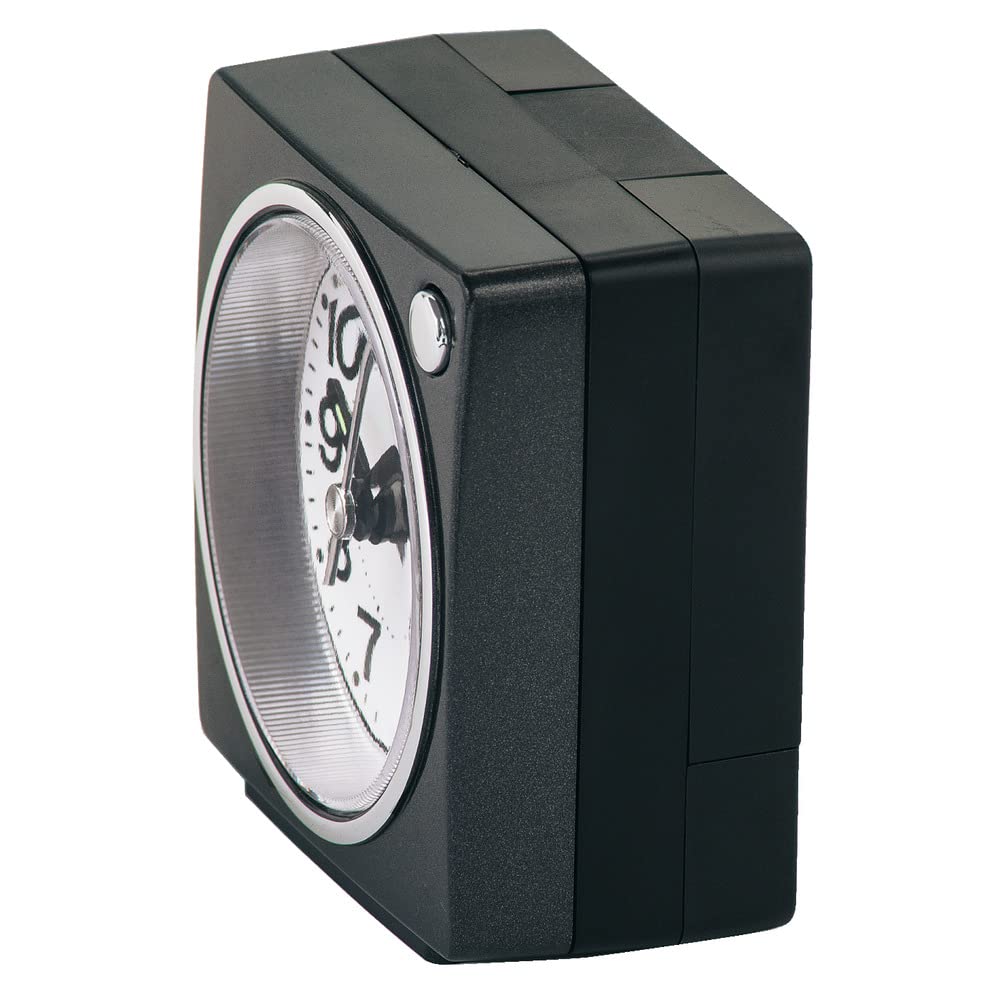 Seiko Clock PYXIS NR449K Analog Alarm Table Black 65 X 64 X 38 Mm Clock, Clock, Metallic,