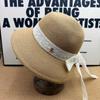 Pastoral Fresh Lace Streamer Straw Hat Women's Summer Eaves UV-proof Seaside Vacation Visor Sun Hat
