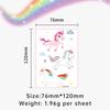 Cross Border Cartoon Unicorn Children's Waterproof Tattoo Sticker Pony Beautiful Girl Temporary