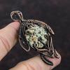 Dalmatian Jasper Pendant Copper Wire Wrapped Pendant Tortoise Pendant Gemstone Copper Jewelry Engagement Gift Handmade Wire Wrapped Jewelry