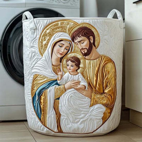 Quilted Laundry Basket Large Capacity with Handles Organizer Foldable Soft Storage Box for Nursery Bedroom Laundry Room