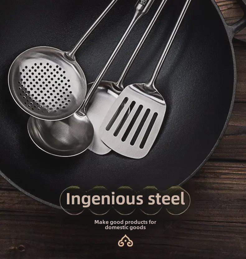 Guofeng 304 Stal Nierdzewna Długi Uchwyt Szpatułka do Gotowania