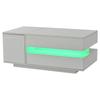 95*50*34.5cm Liftable Coffee Table with 1 Drawer, 1 Cabinet, LED, High-Gloss, Hidden Storage, Half-Open Storage, White