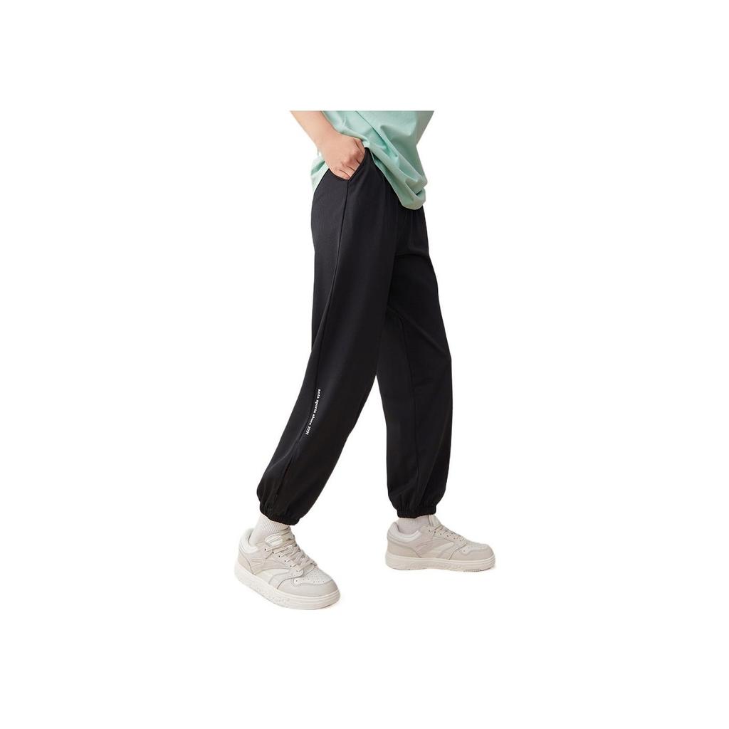 Anta Solid Color Cuffed Sports Pants Women bottoms Black 162238314-2