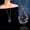 Blue Diamond Lucky Necklace: Adjustable, Luxe Sweater Chain for Women - Trendy & Versatile for Autumn/Winter