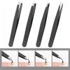 4Pcs/Set Premium Stainless Steel Eyebrow Tweezers Set  Body Hair Removal