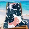1Pc, Tropical Leaf Pattern Beach Towel, Super Absorbent Lightweight Beach Towel - Sand-Free Quick-Dry Towel, Soft Microfiber