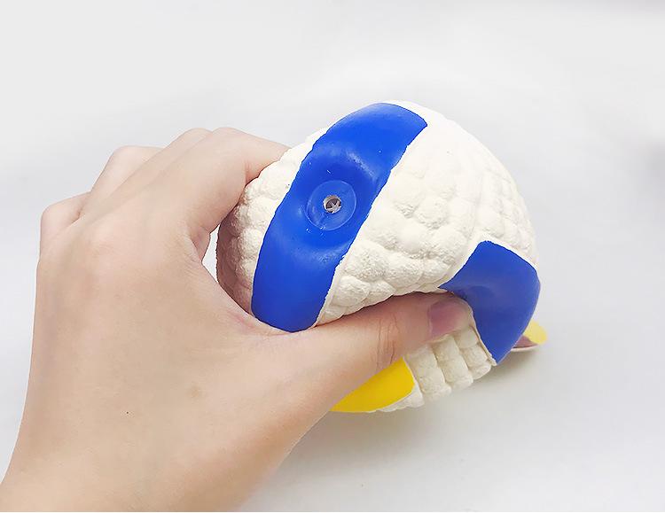 Soft Rubber Outdoor Interactive Go Fetch Training Soccer Ball Football Volleyball Baseball Toy Dog Squeaky Ball KYPT-025