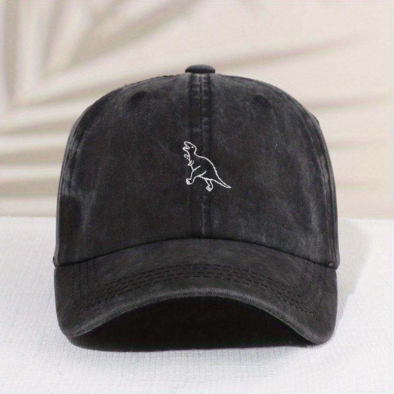 1pc Childrens Washed Retro Dinosaur Embroidery Baseball Cap Sunscreen Sunshade Fashion Allmatch Duck Tongue Hat