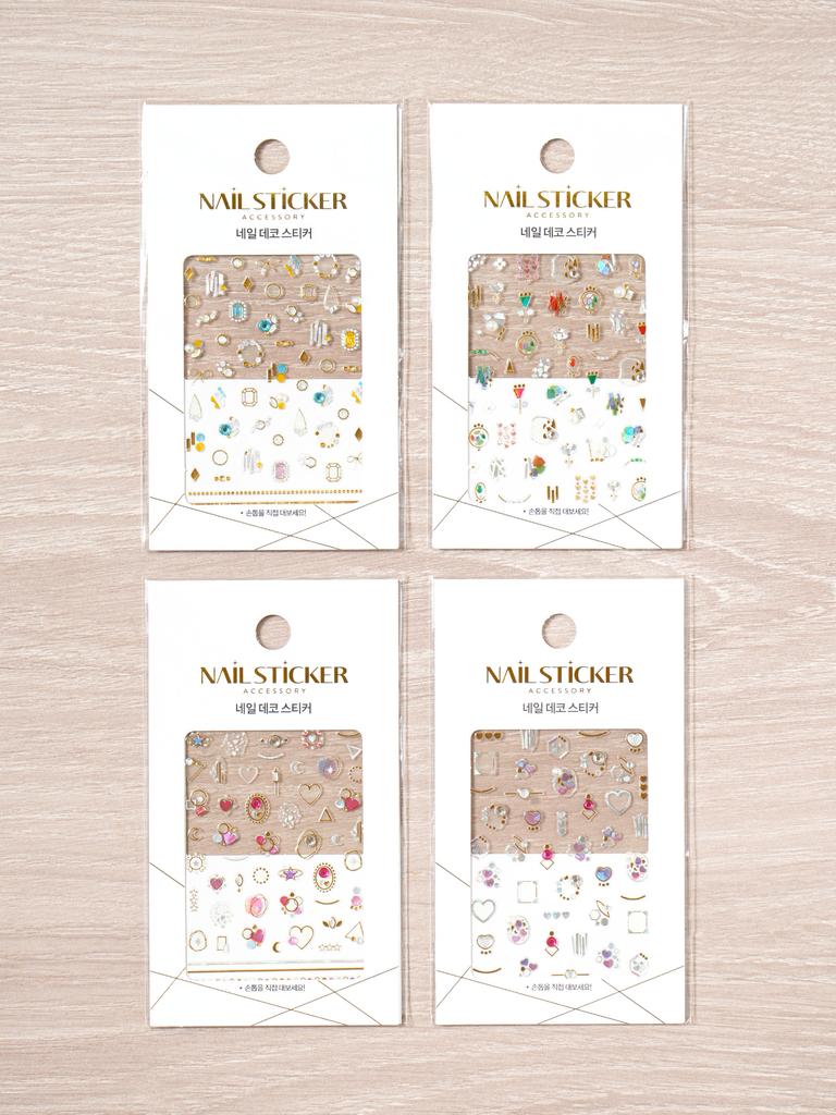 Metallic Stone Gold & Silver Foil Nail Art Stickers