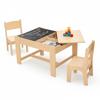 GINGER HOME Wooden Children's Table with 2 Chairs, Drawing Board and Storage, 82x60.5x48 Cm