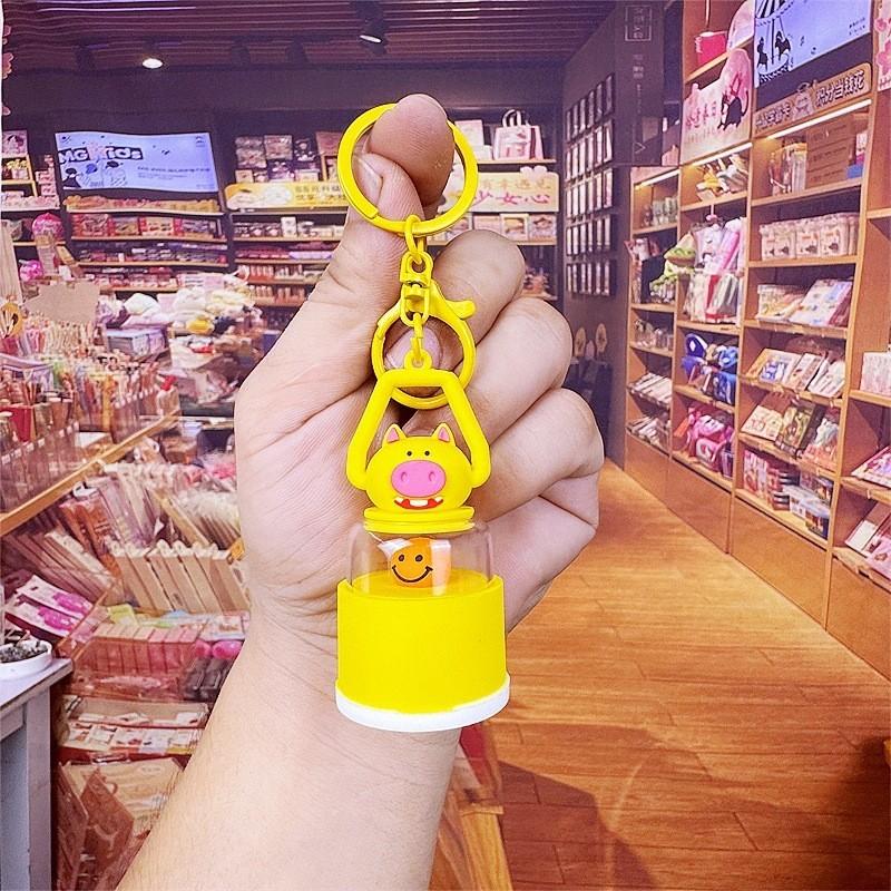 Cartoon Fluorescent Pig Keychain Bag Mobile Phone Pendant Accessories Gift Toy