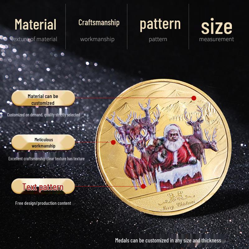 Santa Claus Commemorative Coin Collection: Silver & Gold Christmas Gift for Kids