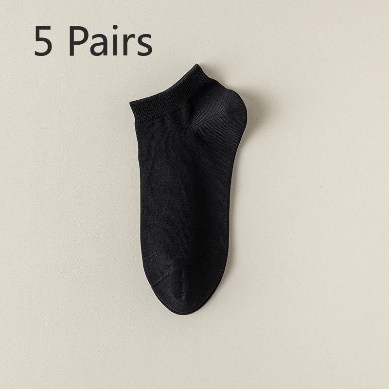 5 Pairs Boneless Socks for Women Spring and Summer Thin Socks Absorbent Cotton Socks