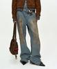 ADSB ANDERSSON BELL Unisex Destroyed Wide-Leg Jeans Apa864U(Blue)