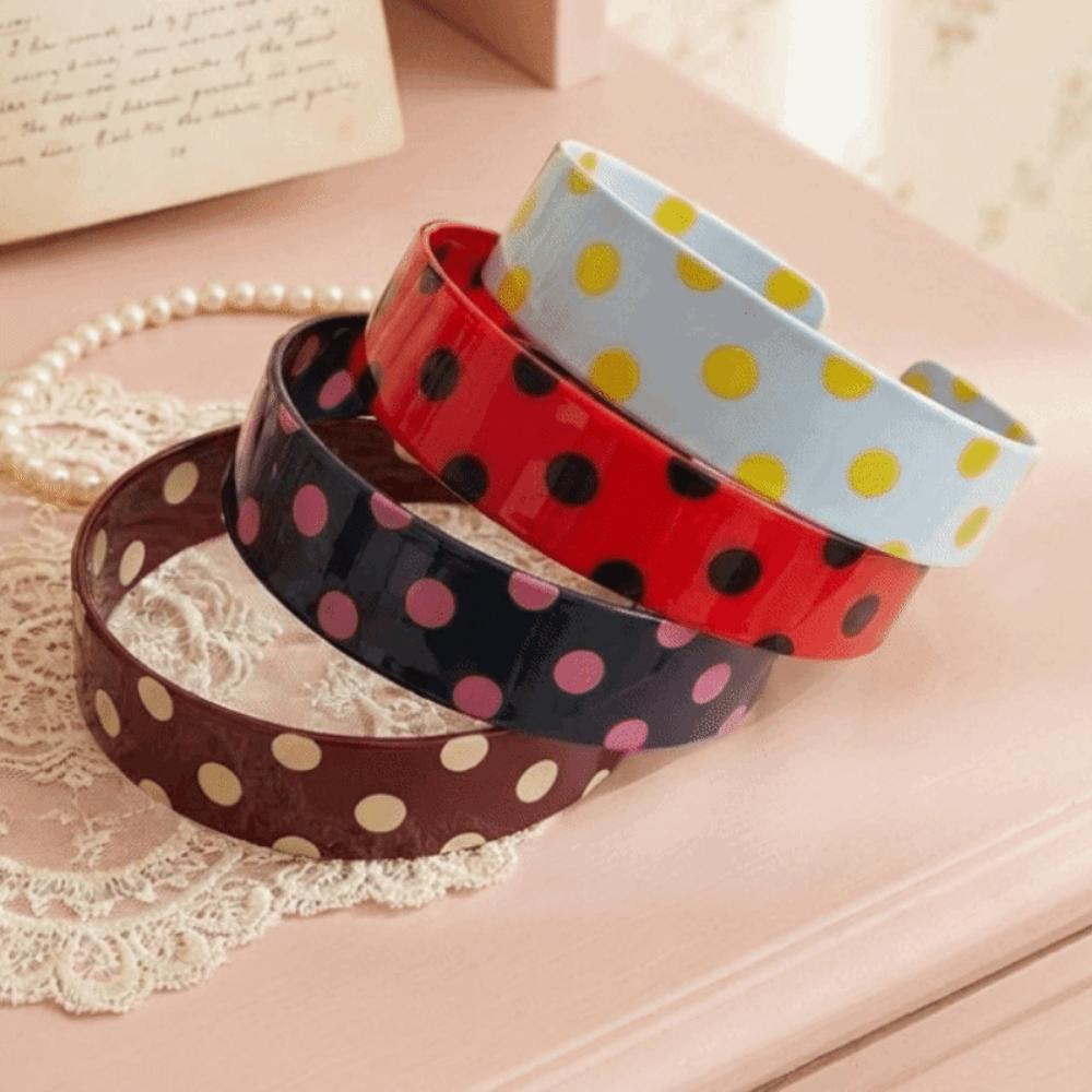 Retro Acetate Plate Headband Sweet Headwear Korean Style Polka Dot Hair Hoop Commute