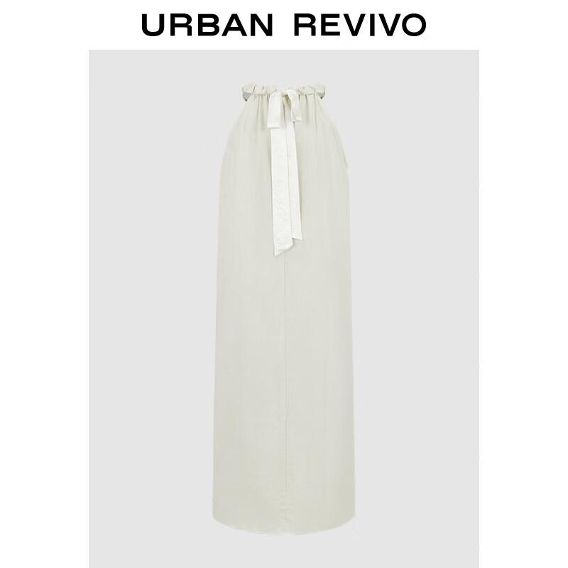 

UR 2025 Осеннее плиссированное платье А-силуэта без рукавов с деталью-завязкой L