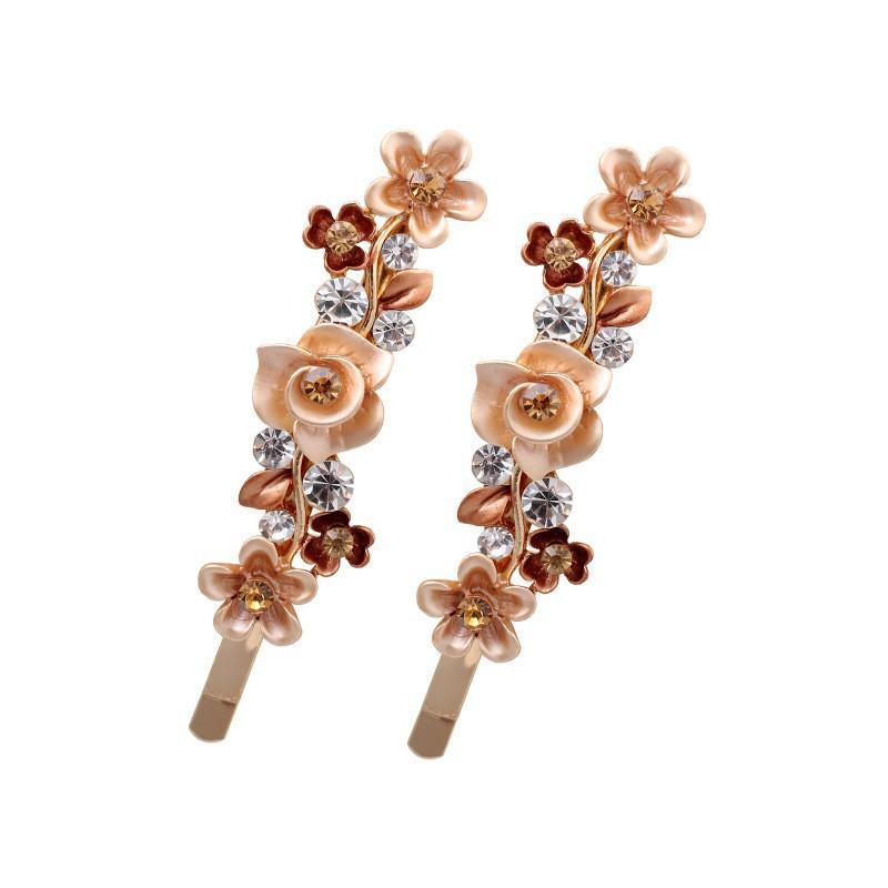 Alloy Color Flower Hair Accessories Girl Hairpin One-Word Hairpin Premium Side Bangs Clip Hairpin