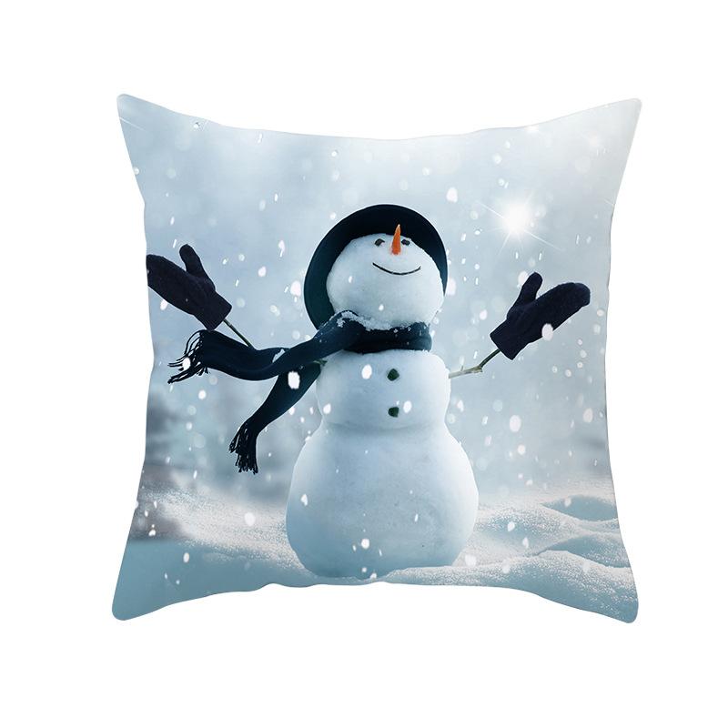 New Christmas Snowman Pillow Cover Festive Home Sofa Pillow Cover