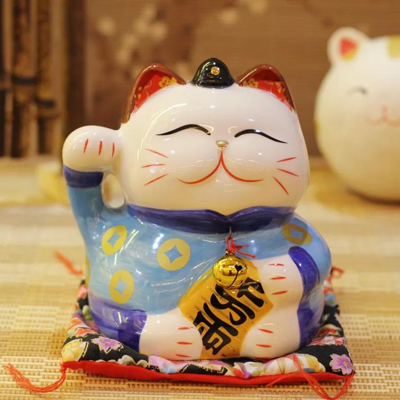 

Zhaocai cat 6 inch ceramic crafts couple cat piggy bank decoration pieces opening gifts rich cat home decoration crafts 12 X10 X12CM светло-зеленый