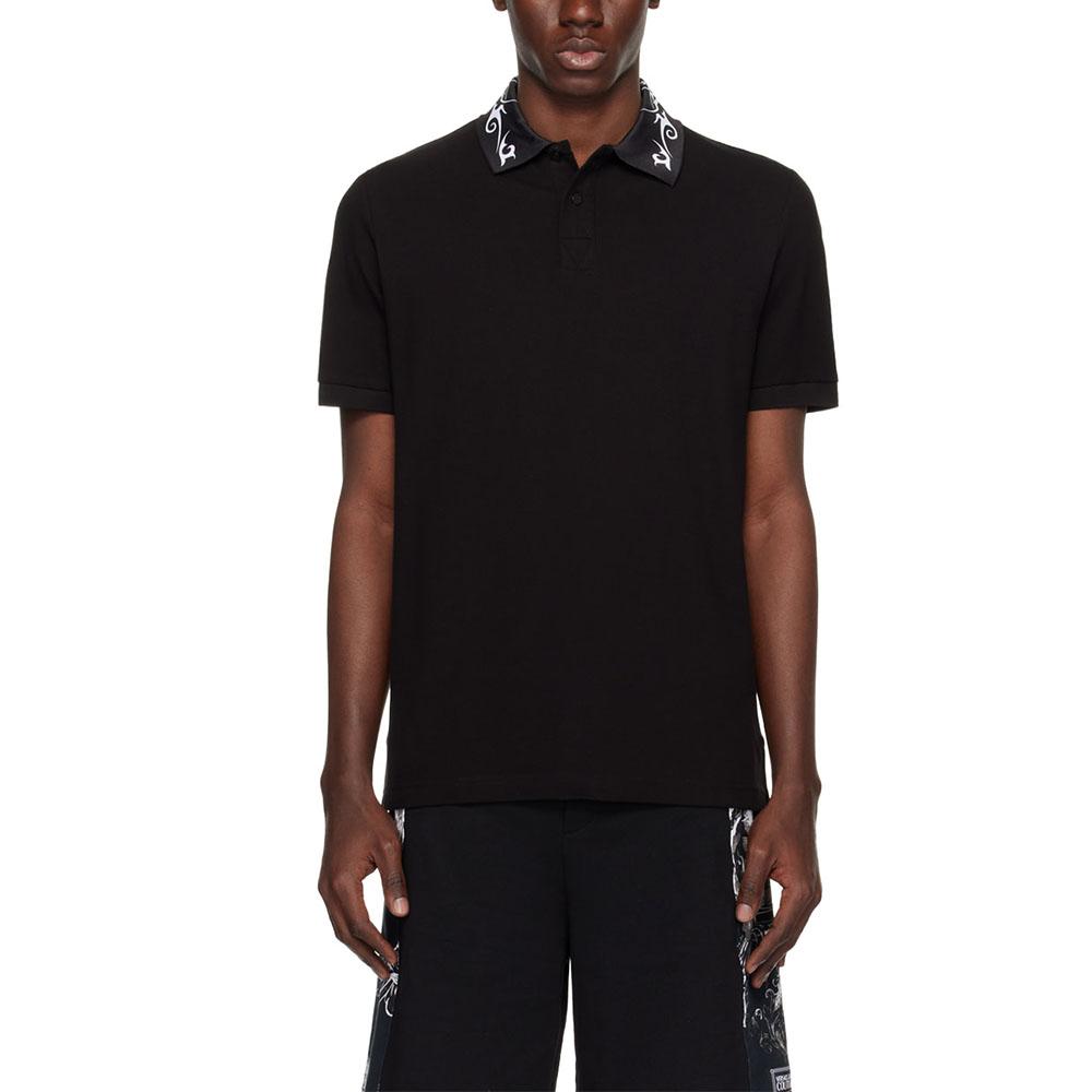 VERSACE JEANS COUTURE SS24 Polo Shirt Men's Black 76GAGT08-CJ01T-899