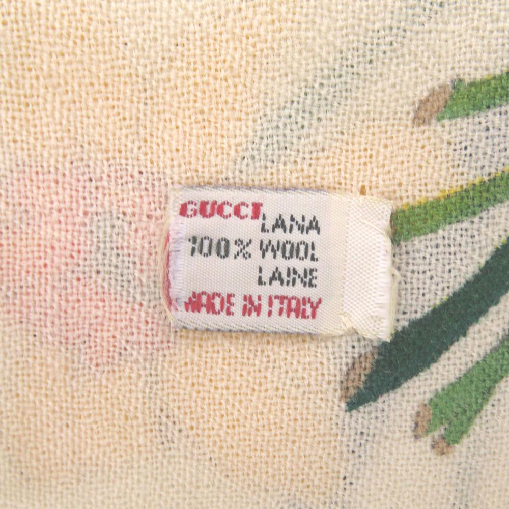 Used AUTHENTIC GUCCI Flora floral pattern Stall Creme pink wool