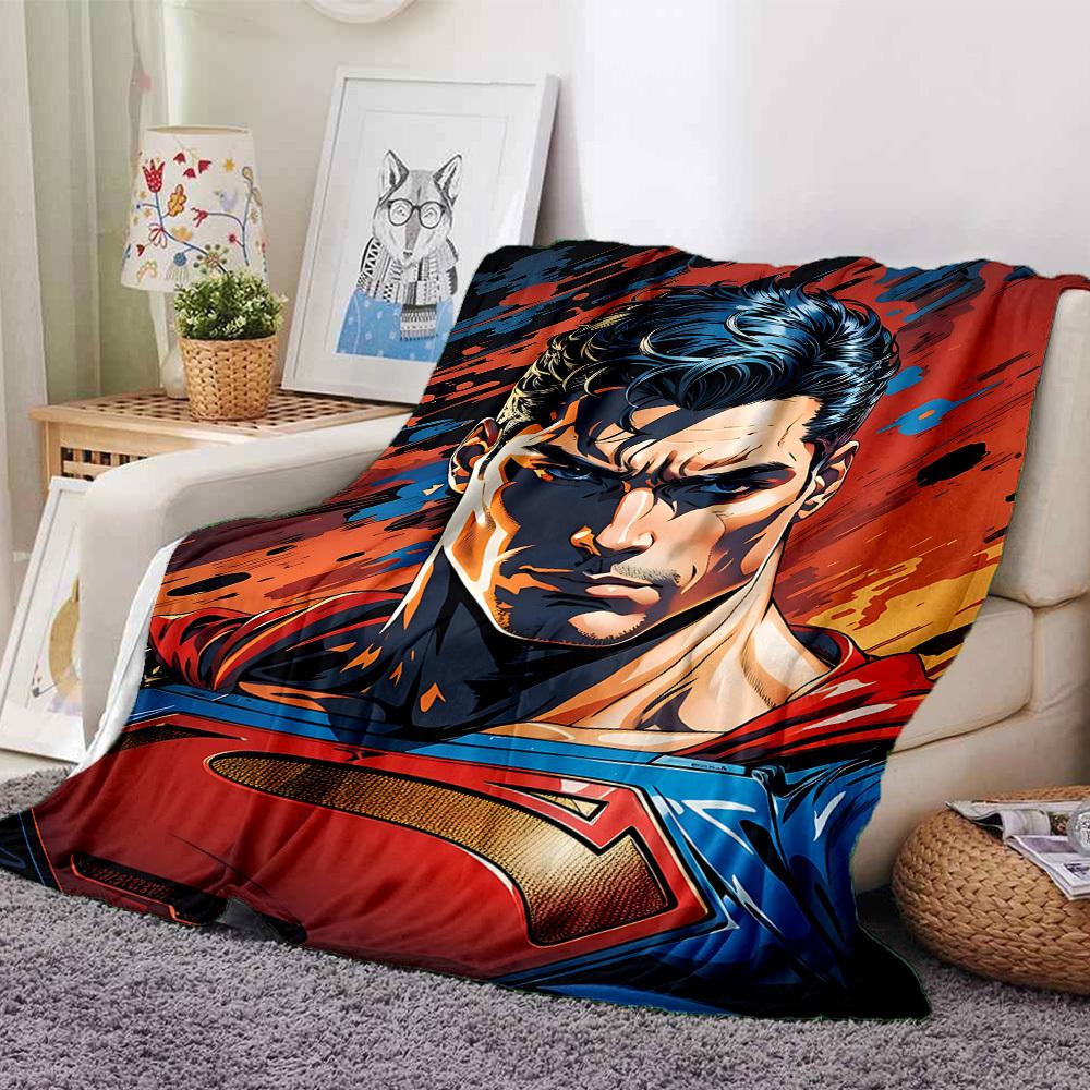 1pc Superman Flannel Blanket Soft Warm Throw for Home, Office, Travel, All-Season Cozy Bedding GiftL1086 80cmx120cm(31inx47in)