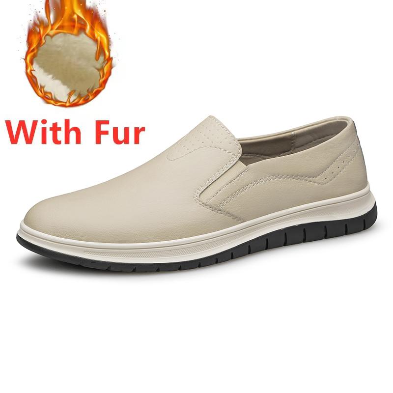 

Осенне-зимние мужские мокасины, удобная повседневная обувь из кожи, мокасины ручной работы, удобные мужские туфли для вождения, кроссовки из теплого плюша и меха 45