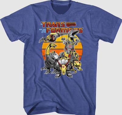 Retro Dinobots Transformers T-Shirt- Neon Blue Comfort Color Size S-4XL Unisex T-Shirt
