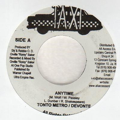 

7inch Record TANTO METRO & DEVONTE - Anytime NONE Taxi Jamaica Reggae, Ska & Dub Used