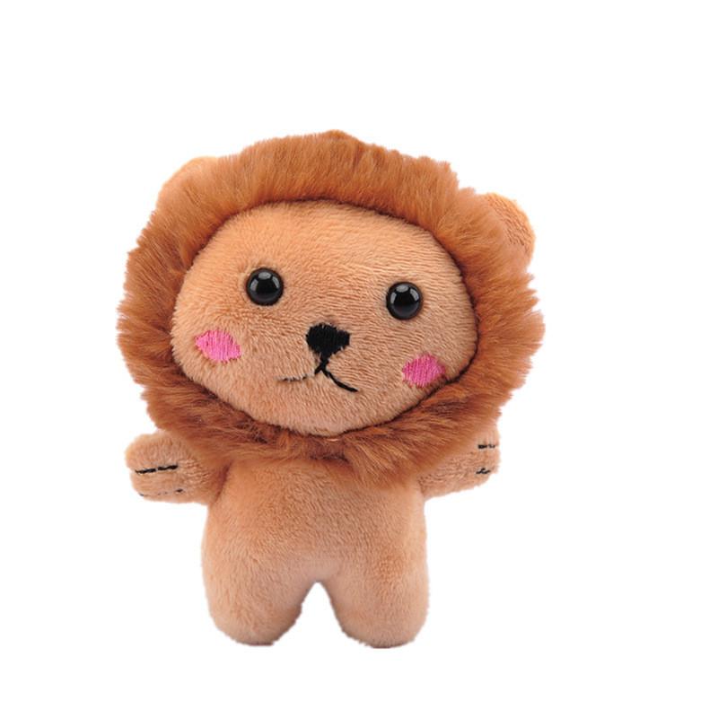 Cute Brown Lion Plush Toy Keychain Adorable Short Plush For Backpacks
