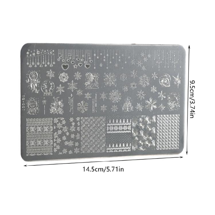 Holiday Theme Nail Pattern Plate Stainless Steel Construction Nail Stamp Plate for Fun Creative Projects with All Ages