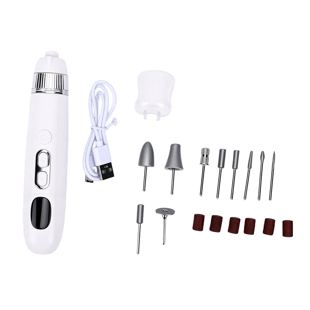 Electric Nail Drill Powerful Quiet Professional 12000 RPM Nail File with Display Screen for Nail Salon White