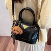 Winter Maillard retro portable bowling bag women's 2025 new fashion commuter versatile messenger pillow bag