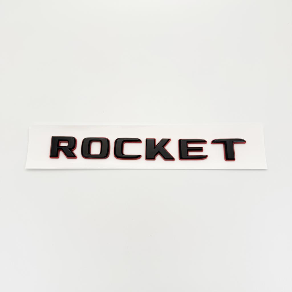 3D Glossy Black & Red ROCKET Car Letters Rear Trunk Bumper Tail Logo Badge Emblem Decals Sticker for 700 800 900 Accessories