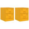 Nightstands 2 pcs. Yellow 34.5 x 39 x 44 cm Steel