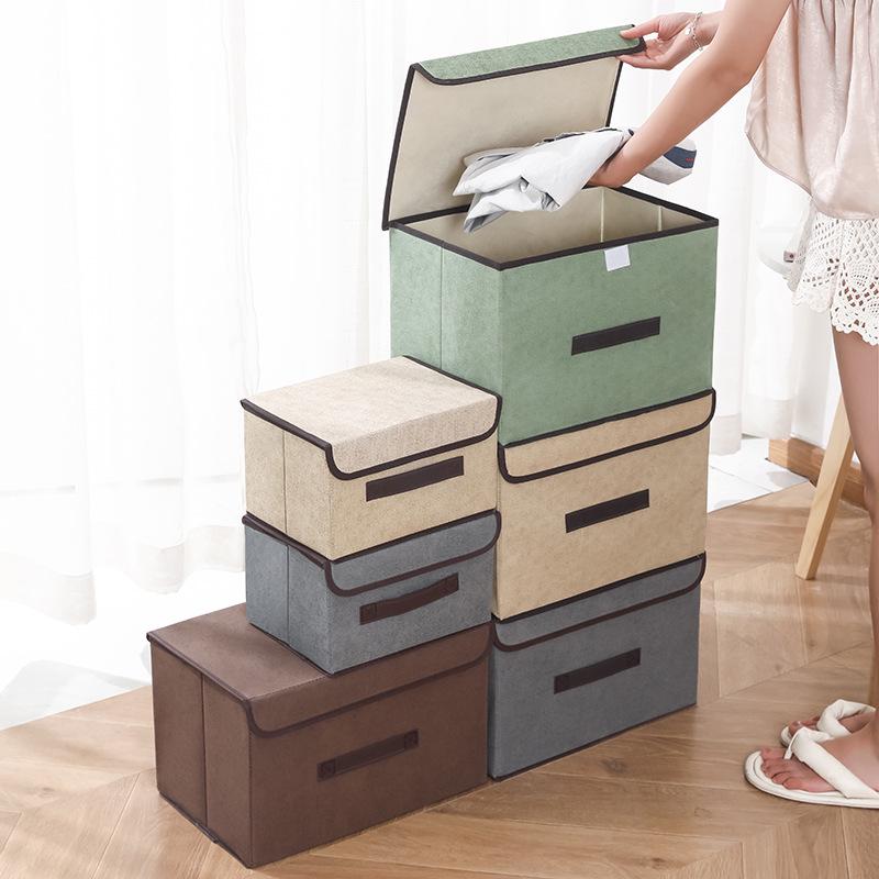 Fabric Non-Woven Storage Box: Dustproof Organizer Set for Clothes, Toys, and Household Items