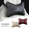 1Pcs Car Seat Headrest Auto Logo Neck Head Pillow Tools For VW R Line GTI Atlas Jetta Touareg Variant Golf Polo Taos Passat